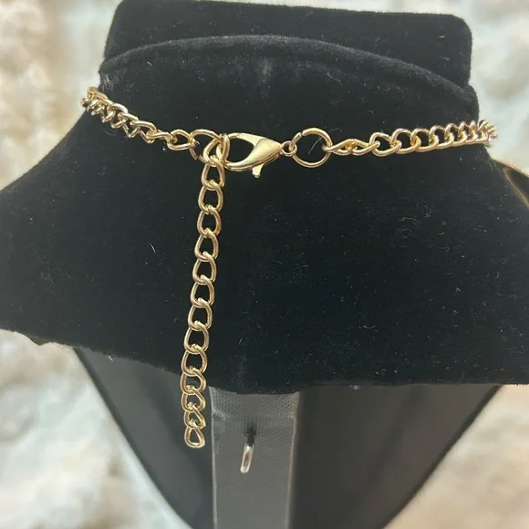 Gold Statement Fashion Jewelry Necklace Earrings and 2 Cuff Bracelets - Picture 4 of 4